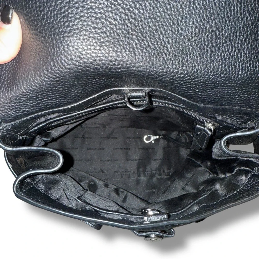 Michael Kors‎ Black Leather Mini Backpack Studded Convertible Bag Purse